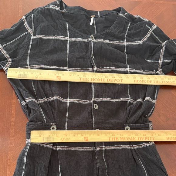 Free people keep it in checkered Sz large L jumpsuit with pockets as seen on TV - Picture 12 of 16